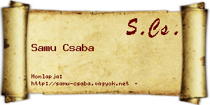 Samu Csaba névjegykártya