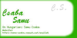 csaba samu business card